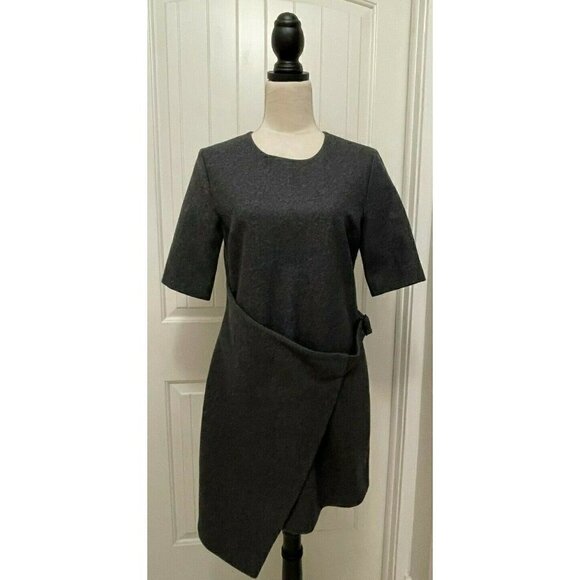 Nwt Kate Spade Saturday Gray Wool Buckle Over Dress Size 6 - Picture 5 of 5